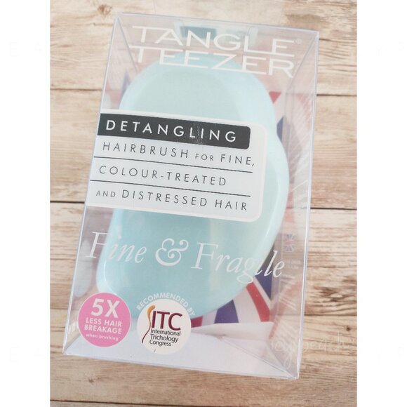 Tangle Teezer Detangling Hairbrush New Palm Size Mint Violet Fine Fragile Hair - Picture 1 of 5
